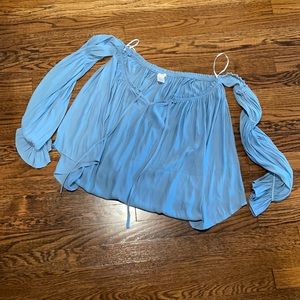 Blue Off The Shoulder Top